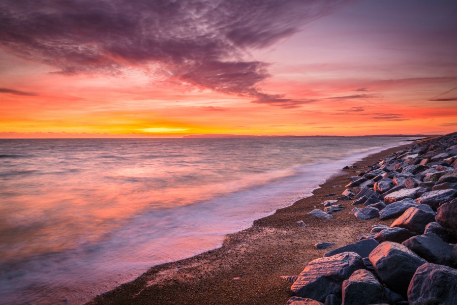 sunset over Jurys Gap Camber Sands