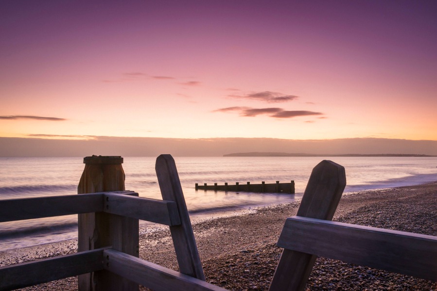 Dusk view of beach at Jurys Gap