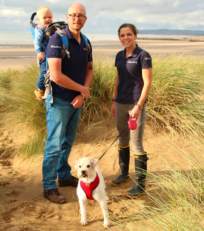 Team beside the sea