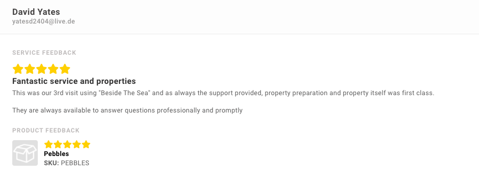Guest feedback Beside the Sea Holidays East Sussex and Kent