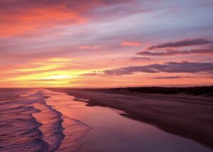 winter sunset at camber sands