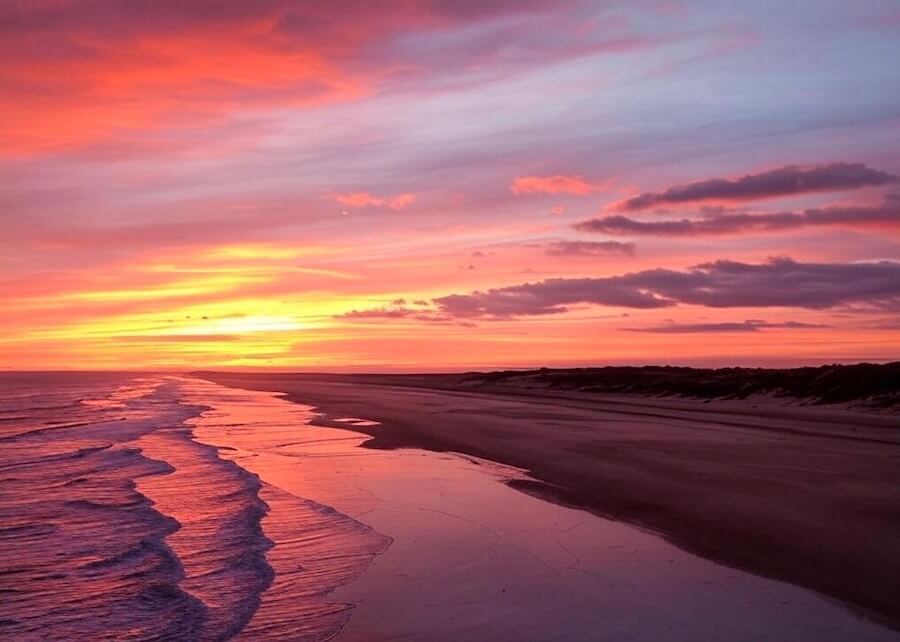 winter sunset at camber sands