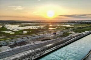 Summer evening over Rye Harbour Nature Reserve