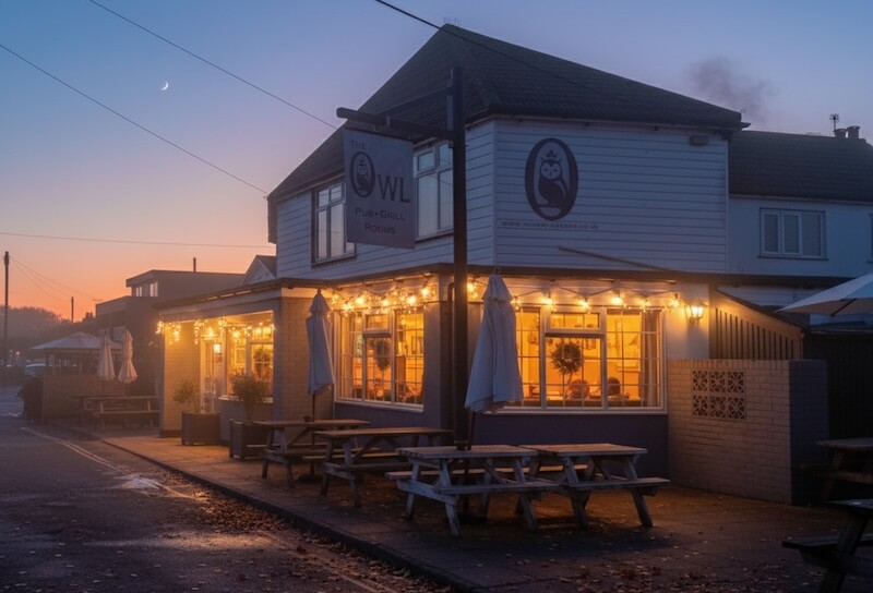 The Owl pub, a cosy dog friendly pub in Camber Sands