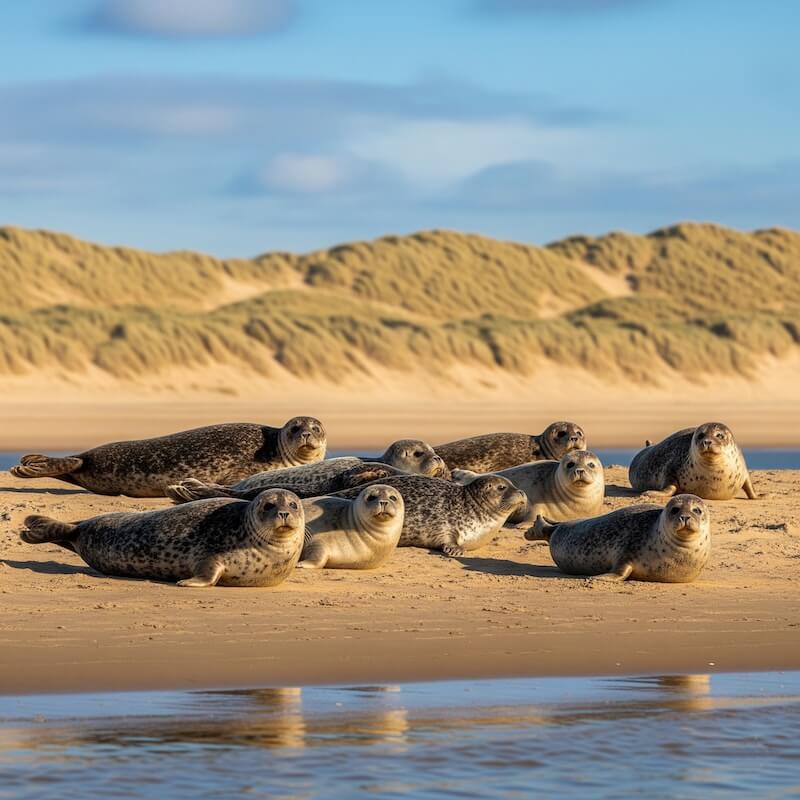 Seals at the River Rother mouth, Camber Sands — autumn wildlife 1066 Country