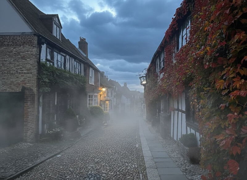 Mermaid Street Rye at night after attending Rye After Dark