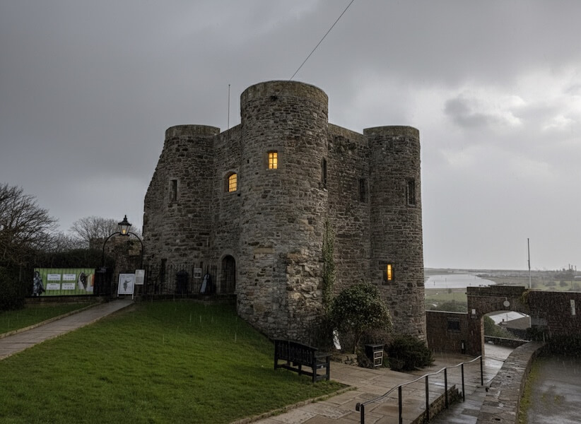 Children can dress up as knights at Rye Castle Museum, Ypres Tower on a rainy day