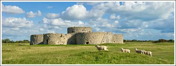Camber Castle seen along walking route at Rye Harbour walks