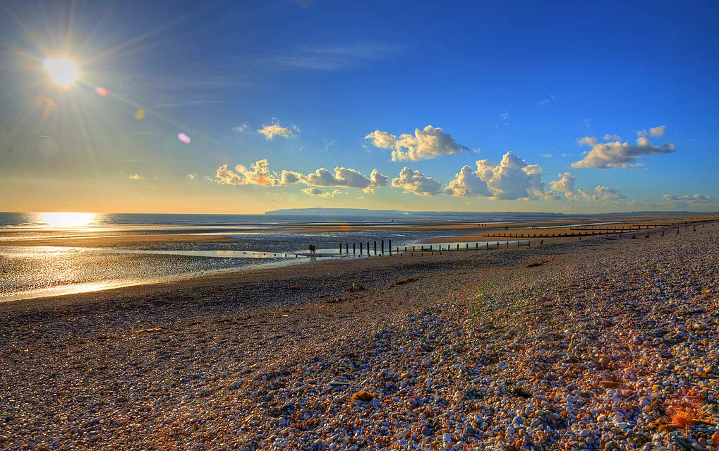 Sunny day at Jurys Gap Camber Sands