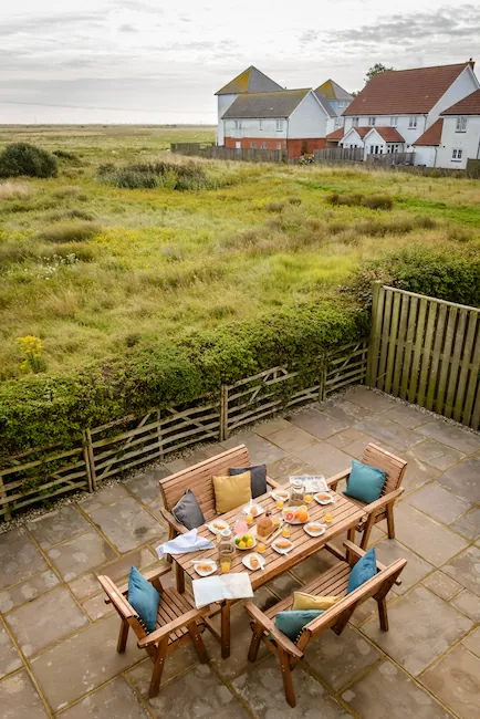 SaltyTowers arial view of garden