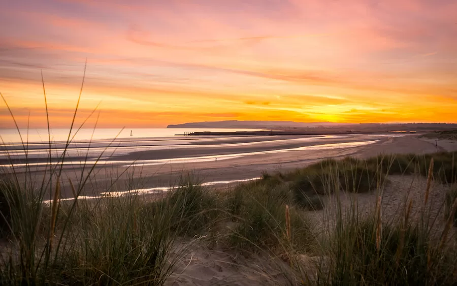 beautiful sunset over camber sands