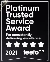 2021 Platinum Trusted Service Feefo Award Image