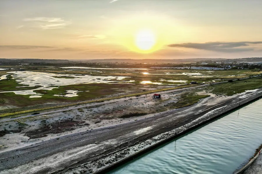 Summer evening over Rye Harbour Nature Reserve