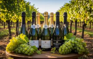 English wine tours Kent and Sussex vineyard view with sparkling wine