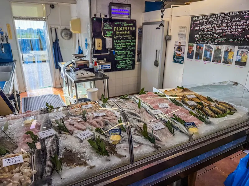 Rye Bay Fish showing all their locally caught seafood specials.