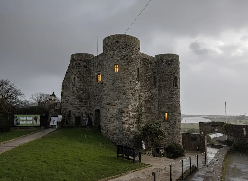 Children can dress up as knights at Rye Castle Museum, Ypres Tower on a rainy day